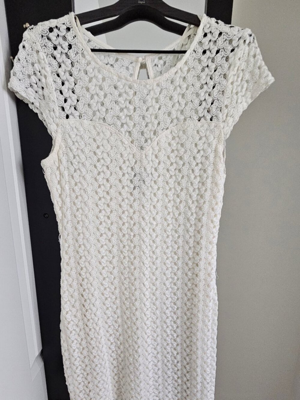 Ivory Crochet Lace Open-Back Dress